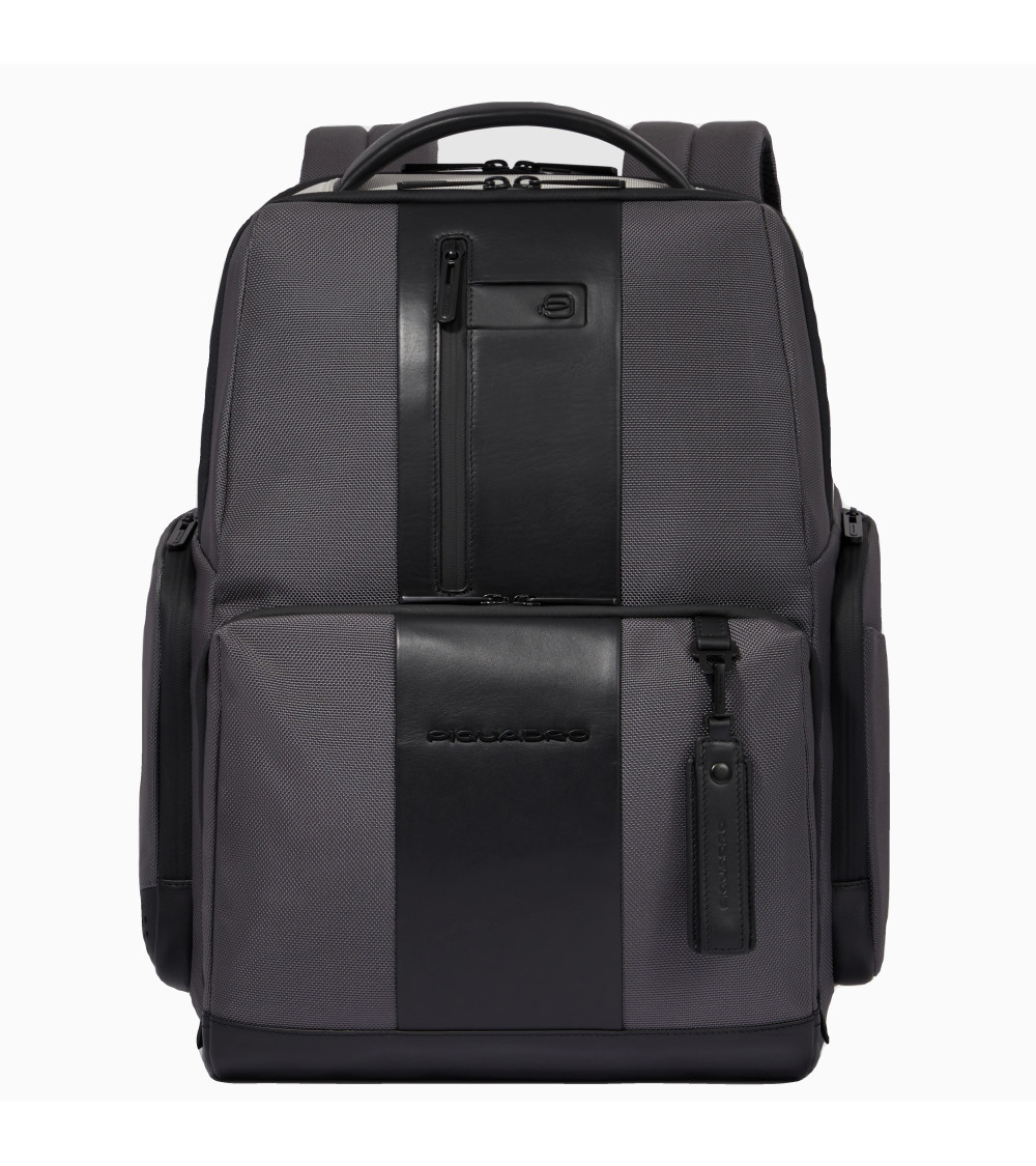 Piquadro: Zaino Pelle & Tessuto 15.6"